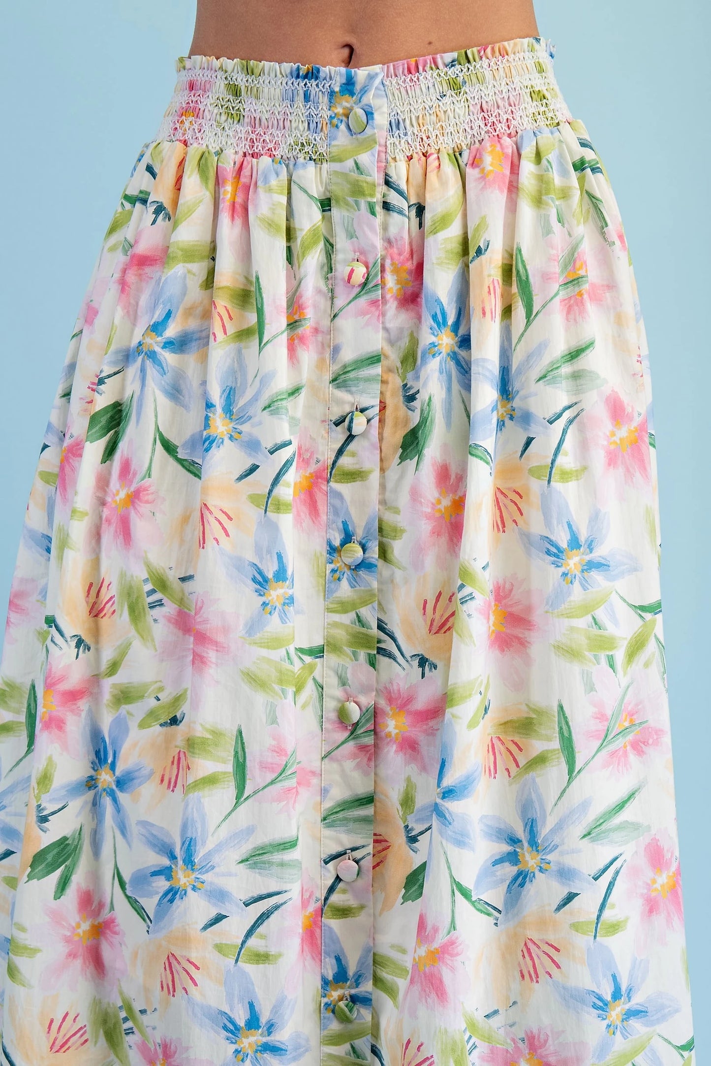 Floral Print Midi Skirt