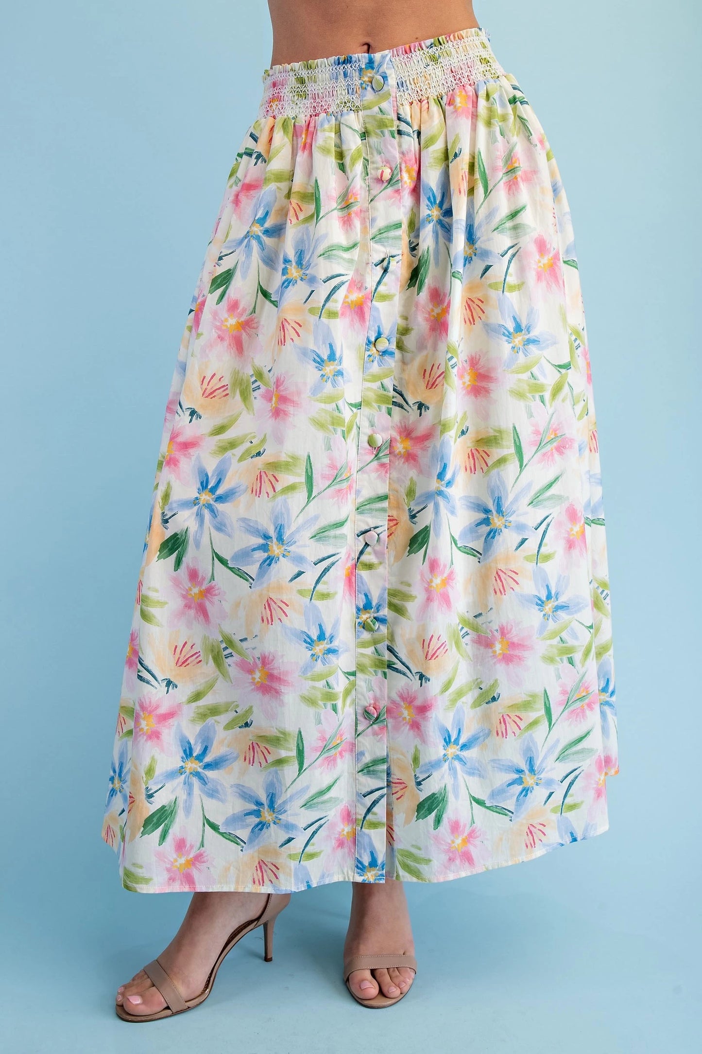 Floral Print Midi Skirt