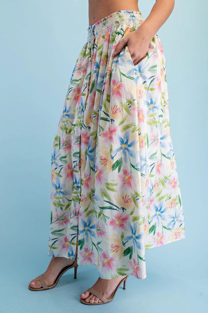 Floral Print Midi Skirt