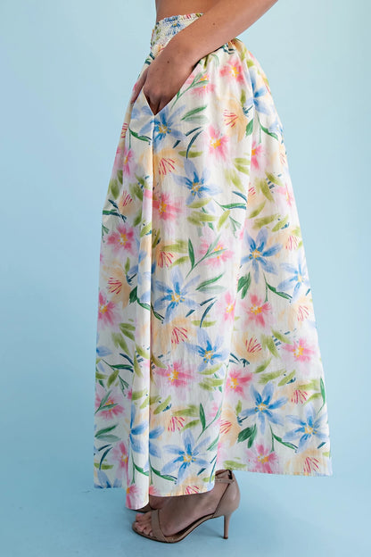 Floral Print Midi Skirt