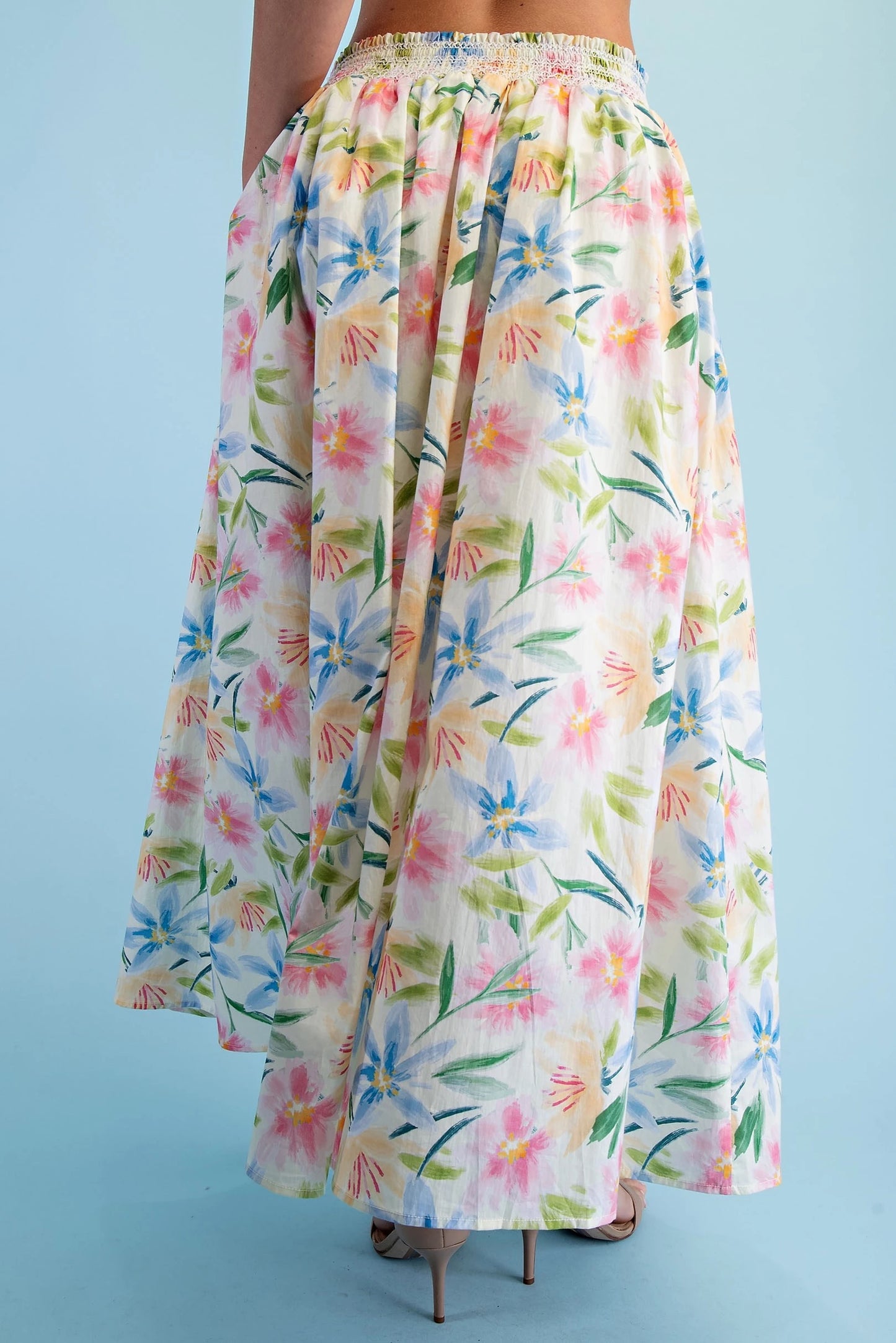 Floral Print Midi Skirt