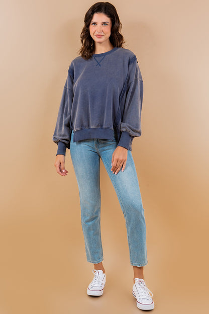 Essential Washed Pullover Sweatshirt Top