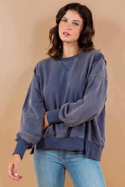 Essential Washed Pullover Sweatshirt Top