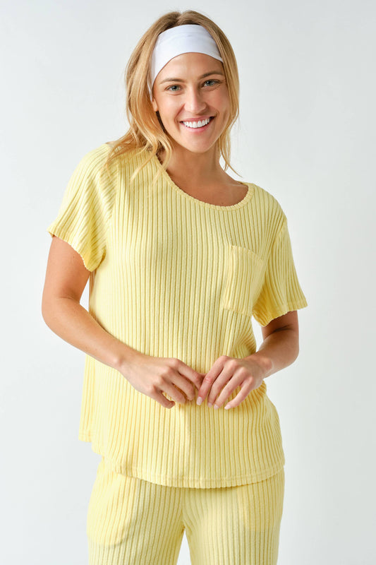 Softcore Ribbed Lounge Pocket Tee