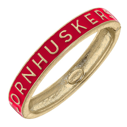 Nebraska Cornhuskers Enamel Hinge Bangle