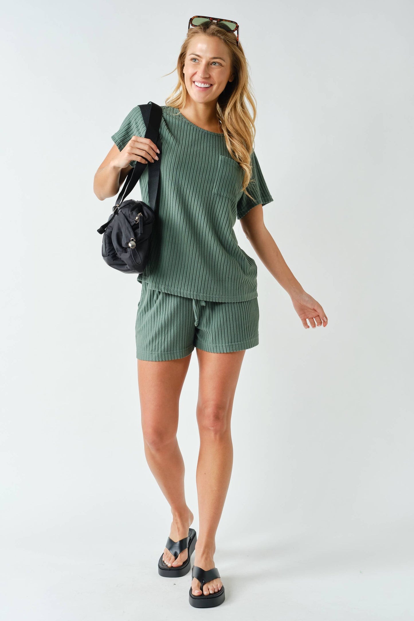 Softcore Ribbed Lounge Pocket Tee