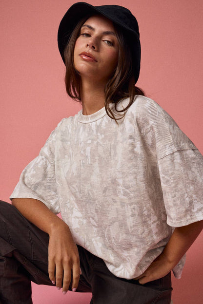 NATURE CAMO RIBBED LOOSE FIT SHIRT