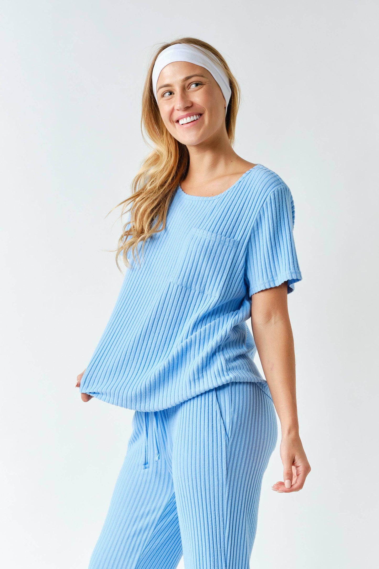 Softcore Ribbed Lounge Pocket Tee