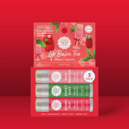 Natural Shea Butter Lip Balm Trio – Sweet Treats