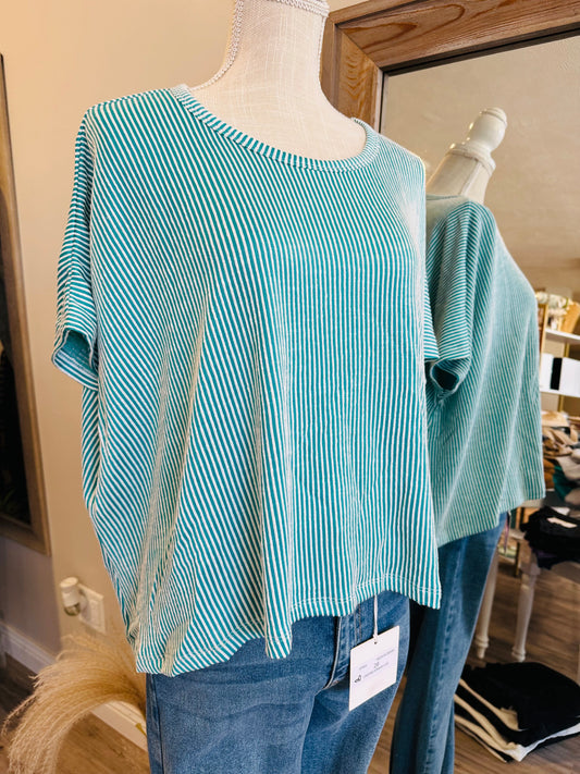 Lilah Striped Ribbed Top