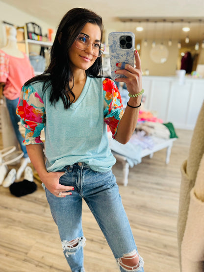 Mayla Floral Bubble Top