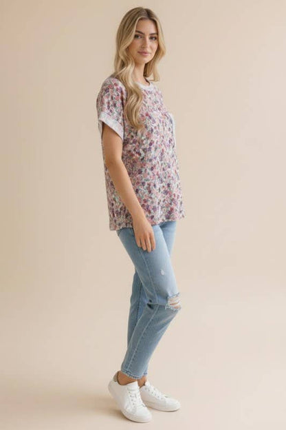Ribbed Floral Doman Top