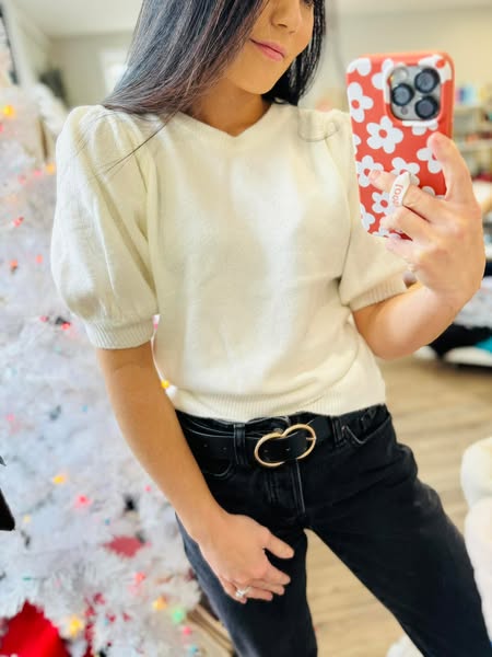 Adley Puff Short Sleeve Sweater