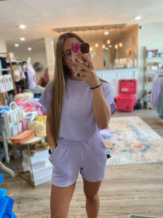 Daisy Ribbed Short Set