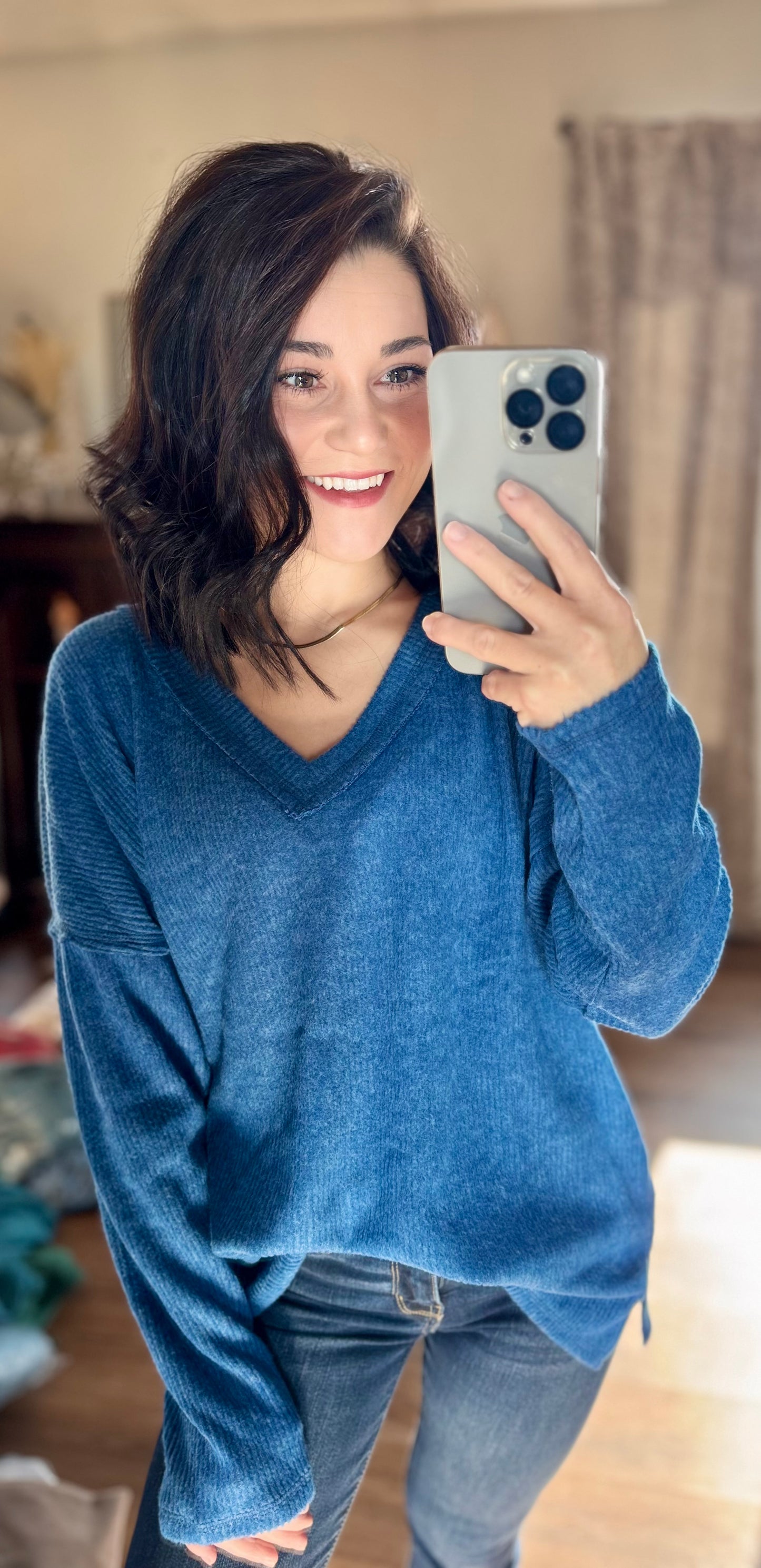 Blaire Long Sleeve Ribbed V-Neck