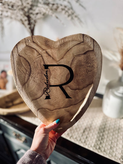 Heart Dough Bowl with Custom Engraving