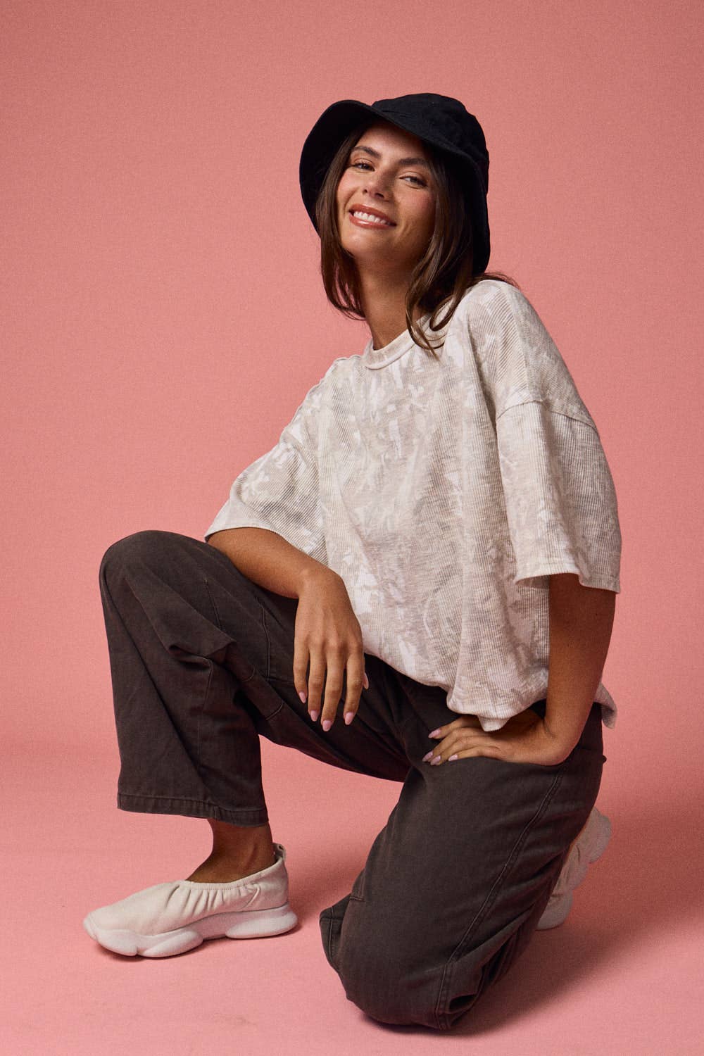 NATURE CAMO RIBBED LOOSE FIT SHIRT