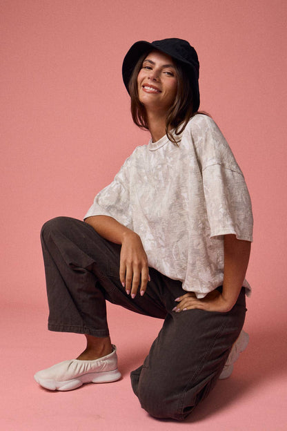 NATURE CAMO RIBBED LOOSE FIT SHIRT