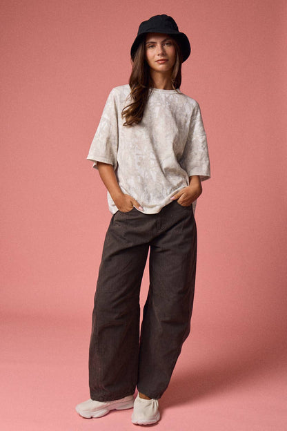 NATURE CAMO RIBBED LOOSE FIT SHIRT