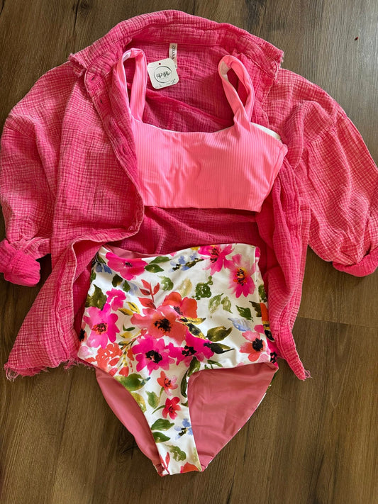 Watermelon Floral Reversible Bali Bottoms