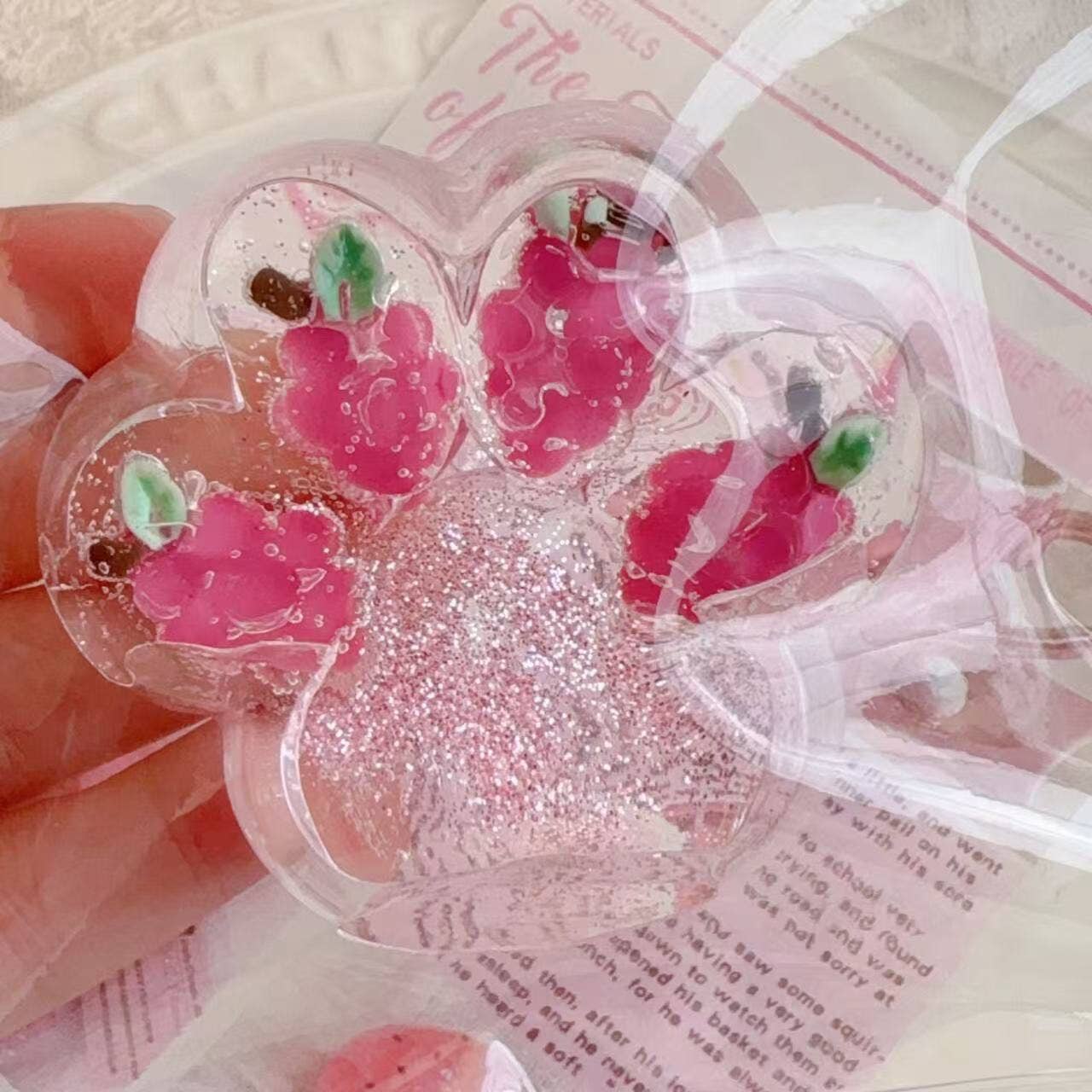 Strawberry Cat Paw Squishy Squeeze Toy Fidget Toy