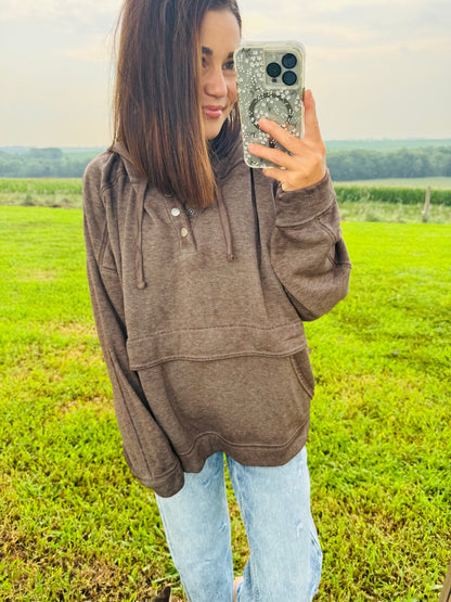 Drift Burnout Fleece Snap Hoodie