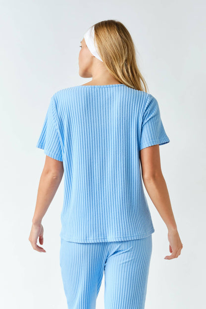 Softcore Ribbed Lounge Pocket Tee