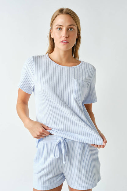 Softcore Ribbed Lounge Pocket Tee