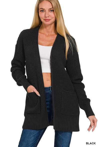 Waffle Sweater Cardigan