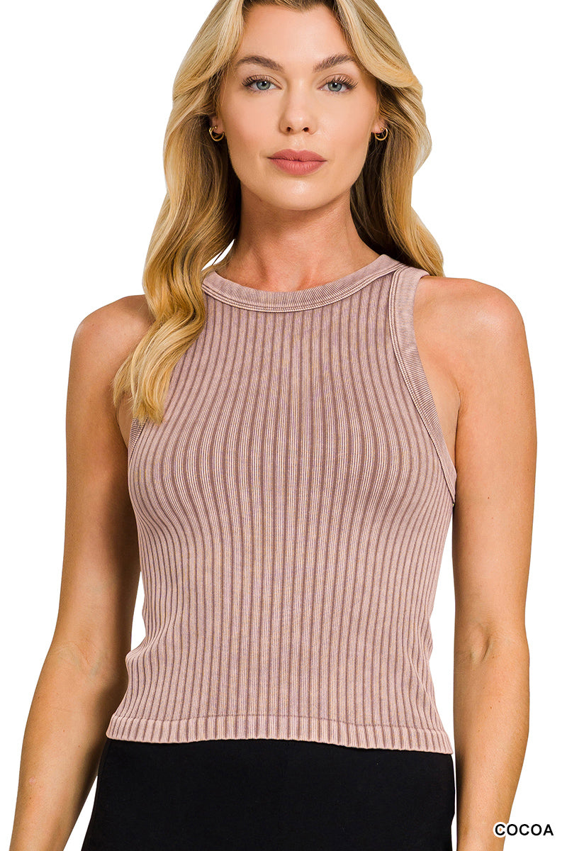 Ribbed Washed Tank