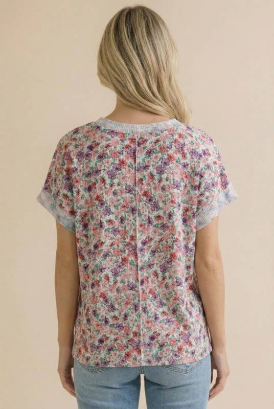 Ribbed Floral Doman Top