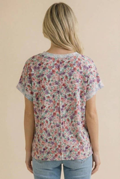 Ribbed Floral Doman Top