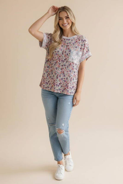 Ribbed Floral Doman Top