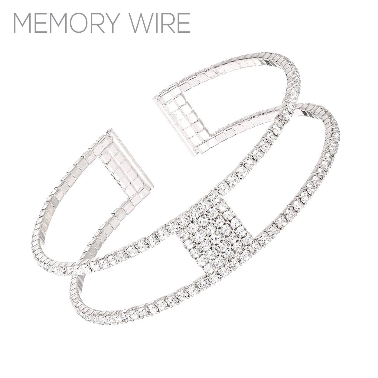 2 Row Rhinestone Bracelet w/ Center Square