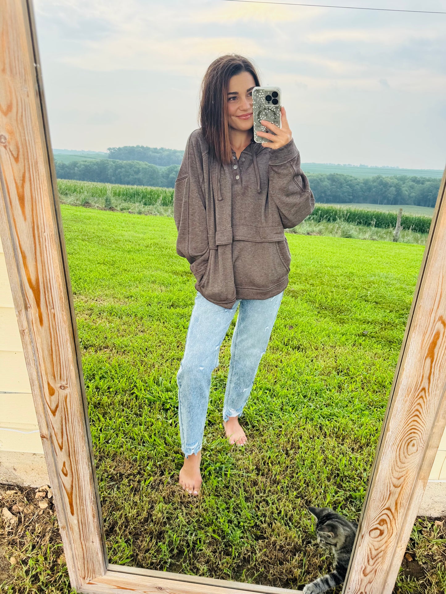 Drift Burnout Fleece Snap Hoodie