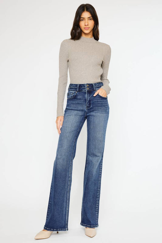 HIGH RISE WIDE FLARE JEANS