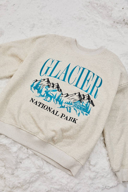 "GLACIER" Embroidered Oversized Crew