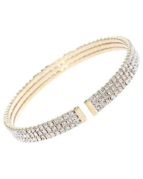 Three Row Gold Bling Bracelet