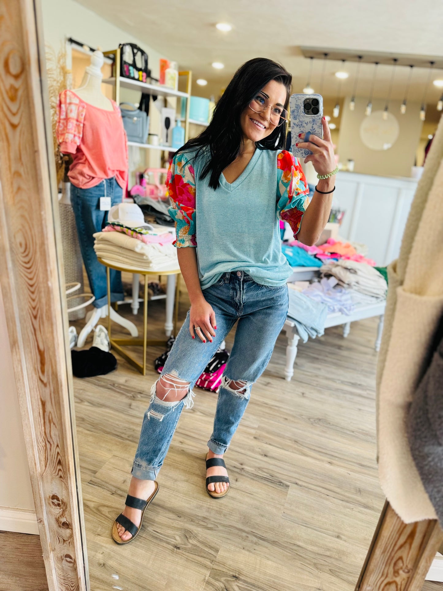 Mayla Floral Bubble Top