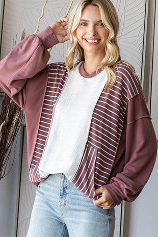 Stripe Colorblock Pullover