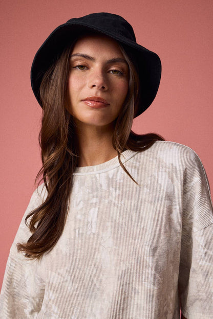 NATURE CAMO RIBBED LOOSE FIT SHIRT