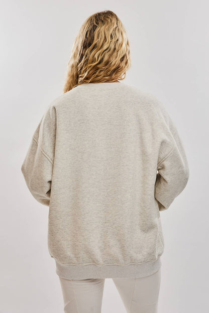 "GLACIER" Embroidered Oversized Crew