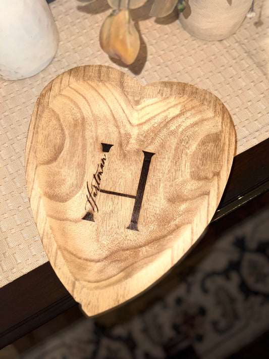 Heart Dough Bowl with Custom Engraving