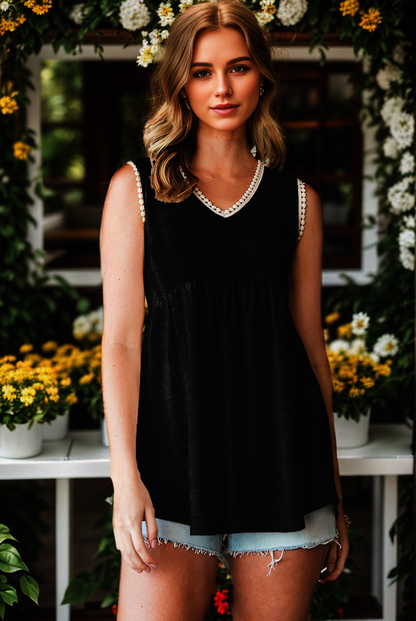 Lace Detail Babydoll Tank