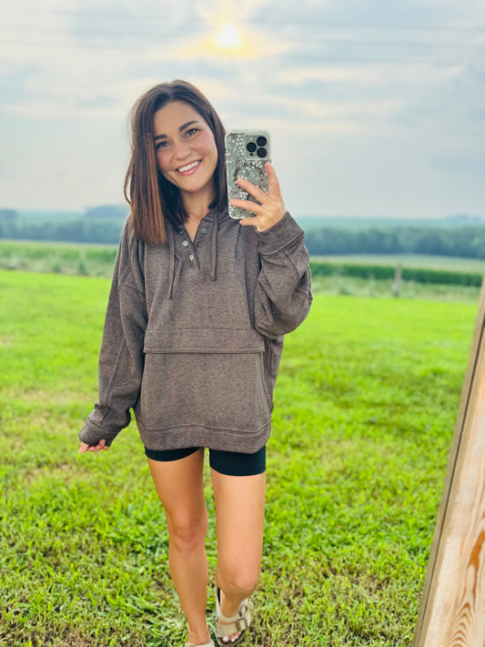 Drift Burnout Fleece Snap Hoodie