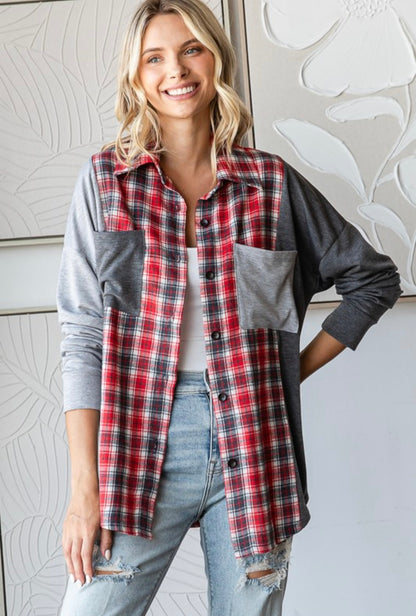 Plaid Button Down Top