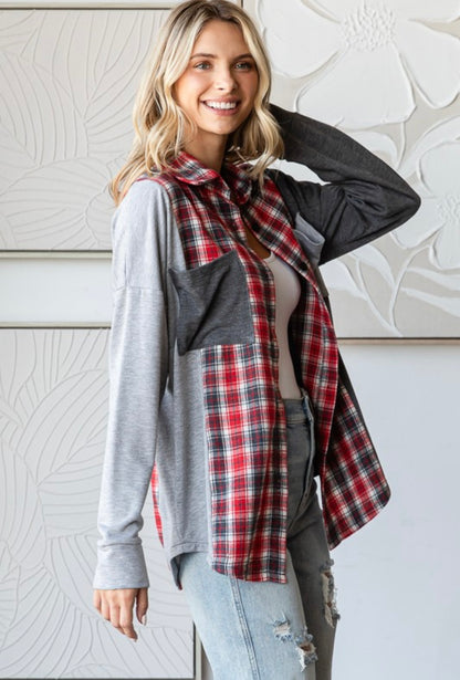 Plaid Button Down Top