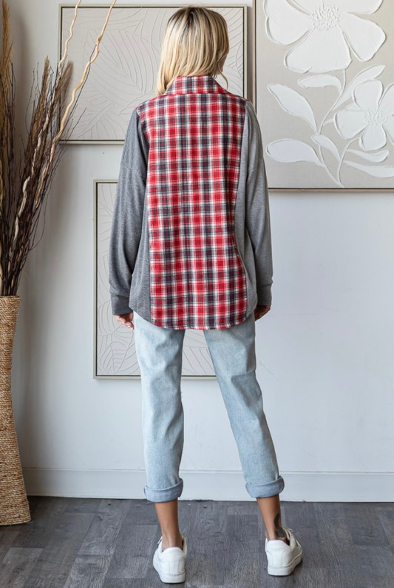 Plaid Button Down Top