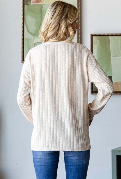 Textured Oatmeal Hi-Low Top