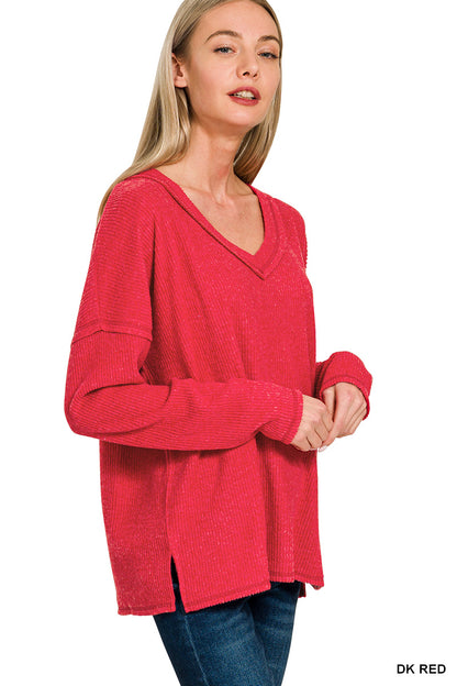 Blaire Long Sleeve Ribbed V-Neck